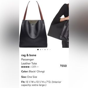 Rag & Bone Passenger Tote in Dove and White.